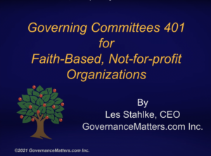 Governing Committees 401 for Faith-based, Not-for-profit Organizations