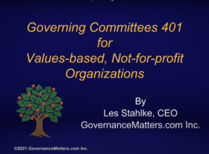 Governing Committees 401 for Values-based, Not-for-profit Organizations